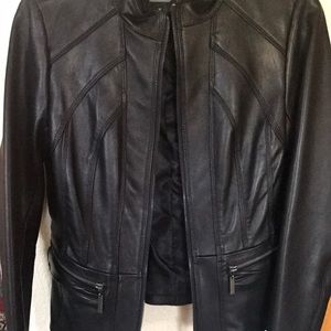 Black leather jacket